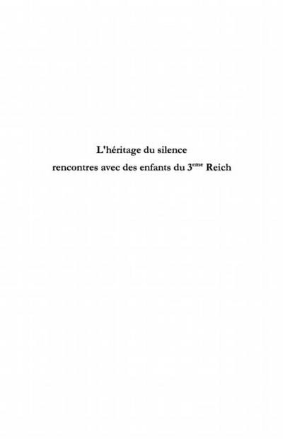 L’heritage du silence