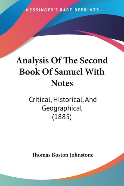 Analysis Of The Second Book Of Samuel With Notes