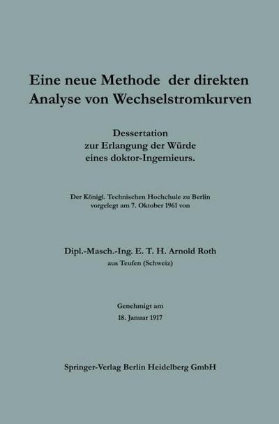 Eine neue Methode der direkten Analyse von Wechselstromkurven