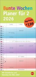 Bunte Wochen Planer für 2 2026