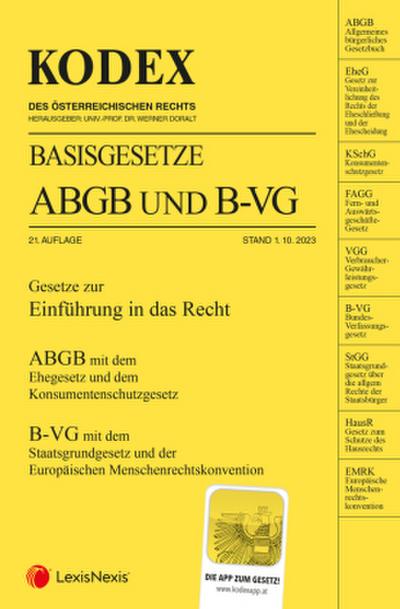 KODEX Basisgesetze ABGB und B-VG 2023/24 - inkl. App