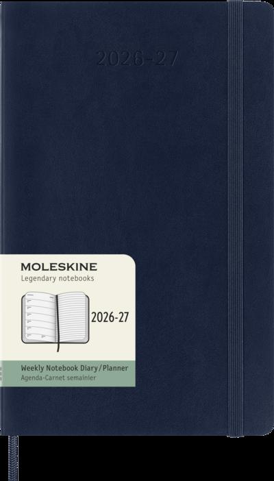 Moleskine 18 Monate Wochen Notizkalender 2026/2027, Large/A5, 1 Wo = 1 Seite, rechts linierte Seite, Weicher Einband, Saphir
