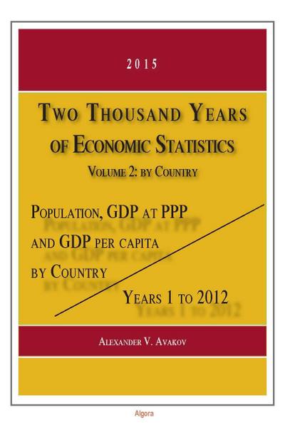 Two Thousand Years of Economic Statistics, Years 1 - 2012