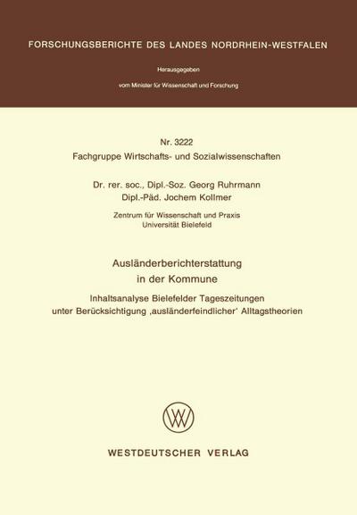 Ausländerberichterstattung in der Kommune
