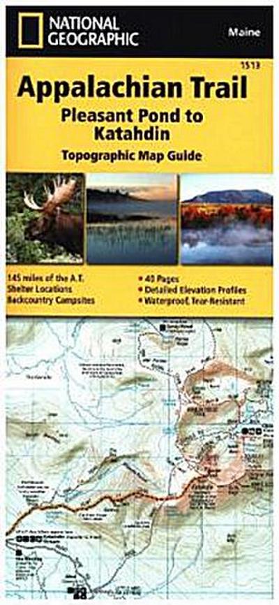 Appalachian Trail: Pleasant Pond to Katahdin Map [Maine]