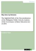 The Eightfold Path of the Decentralization of the Philippine Public Schools. Analysis of the Governance of Basic Education Act of 2001