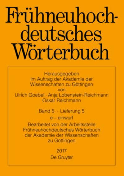 Frühneuhochdeutsches Wörterbuch e - einwurf