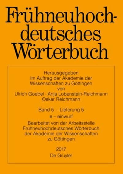 Frühneuhochdeutsches Wörterbuch e - einwurf