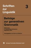 Beiträge zur generativen Grammatik