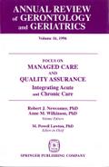 Annual Review of Gerontology and Geriatrics, Volume 16, 1996