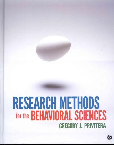 Privitera, G: Research Methods for the Behavioral Sciences