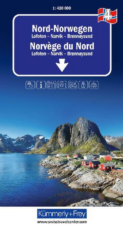 Kümmerly+Frey Regional-Strassenkarte 4 Nord-Norwegen 1:420.000