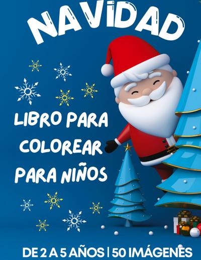 Cuaderno navideño para colorear diseñado para niños de 2 a 5 años