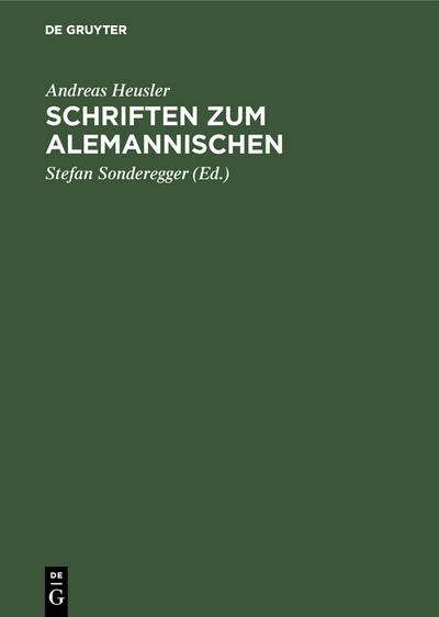 Schriften zum Alemannischen