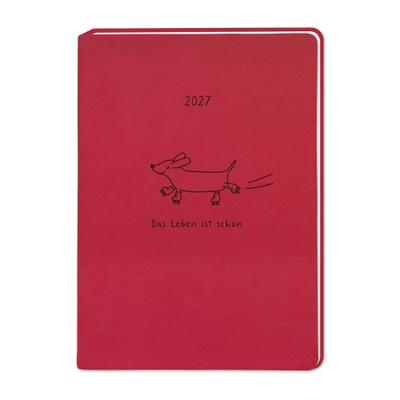 Terminplaner Lederlook 2027 Rot