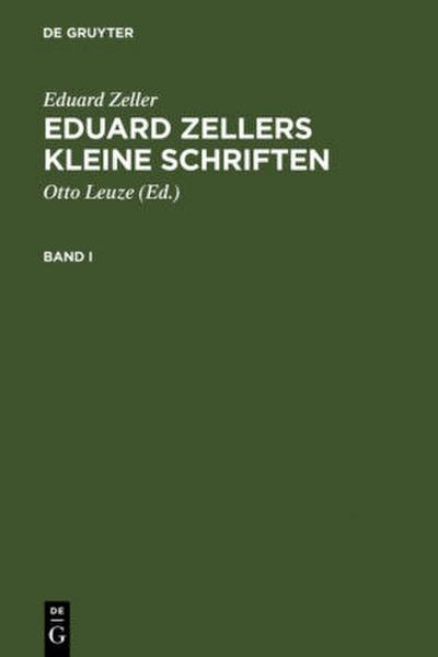 Eduard Zellers Kleine Schriften