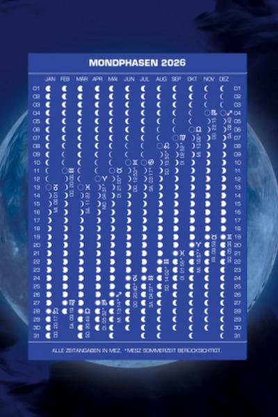 Mondphasenpostkarten 2026