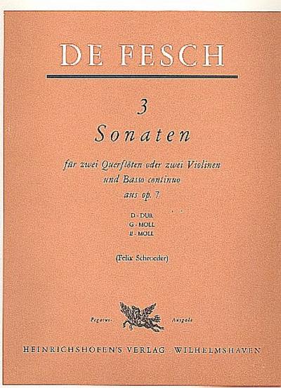 3 Sonaten op.7 für 2 Flöten und Bc