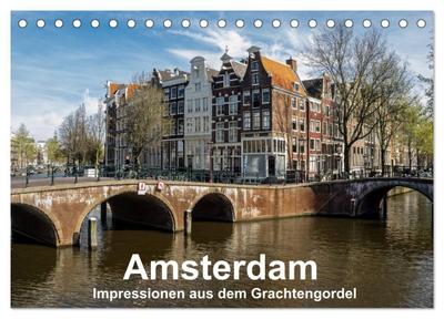 Amsterdam - Impressionen aus dem Grachtengordel (Tischkalender 2024 DIN A5 quer), CALVENDO Monatskalender