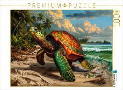 CALVENDO Puzzle Panzerchen unter Palmen | 1000 Teile Lege-Größe 64x48cm Foto-Puzzle für glückliche Stunden