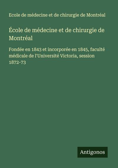 École de médecine et de chirurgie de Montréal