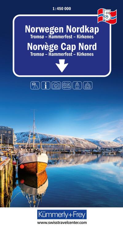 Kümmerly+Frey Regional-Strassenkarte 5 Norwegen Nordkap 1:450.000