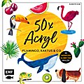 50 x Acryl - Flamingo, Kaktus und Co.