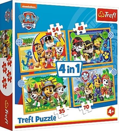 PAW Patrol, 4 in 1 Puzzle (Kinderpuzzle)