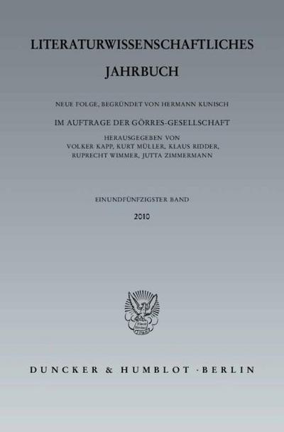 Literaturwissenschaftliches Jahrbuch