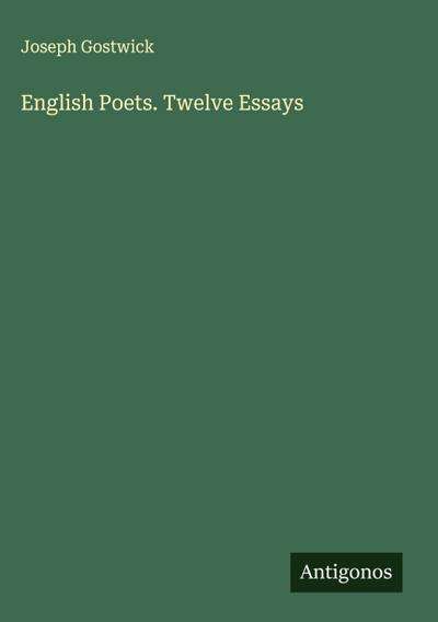 English Poets. Twelve Essays