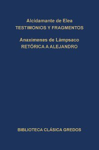 Testimonios y fragmentos. Retórica a Alejandro.