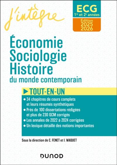ECG 1 ET ECG 2 -  Economie, Sociologie, Histoire du monde contemporain 2025-2026