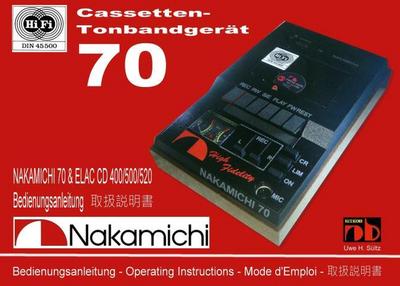 NAKAMICHI 70 & ELAC CD 400/500/520 Bedienungsanleitung