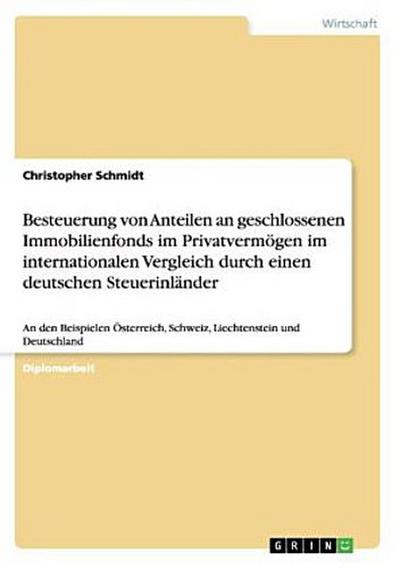 Besteuerung von Anteilen an geschlossenen Immobilienfonds im Privatvermögen im internationalen Vergleich durch einen deutschen Steuerinländer