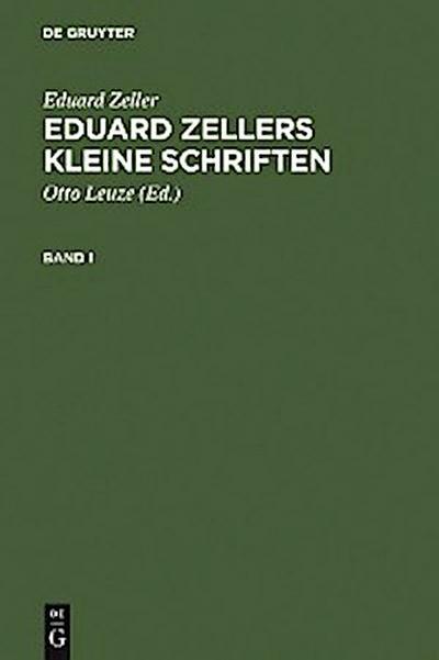 Eduard Zellers Kleine Schriften