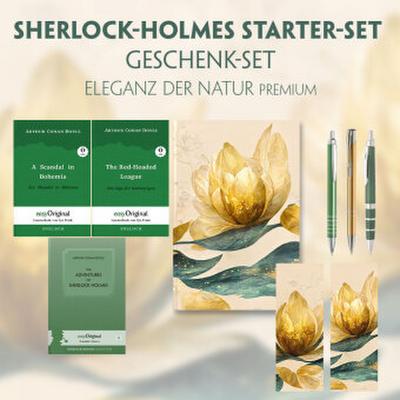 The Adventures of Sherlock Holmes Starter-Paket Geschenkset (mit Audio-Online) + Eleganz der Natur Schreibset Premium, m. 3 Beilage, m. 3 Buch