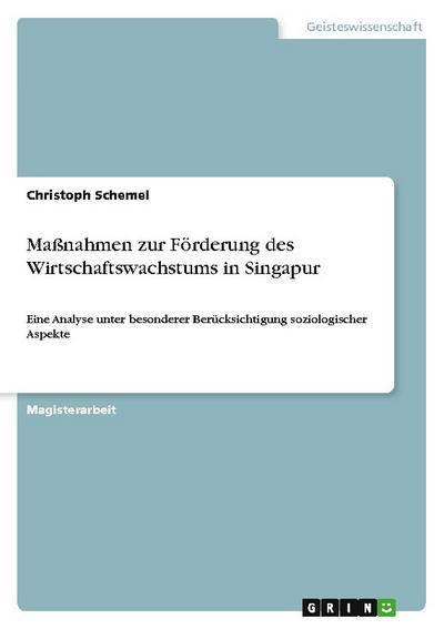 Maßnahmen zur Förderung des Wirtschaftswachstums in Singapur - Christoph Schemel