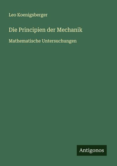 Die Principien der Mechanik