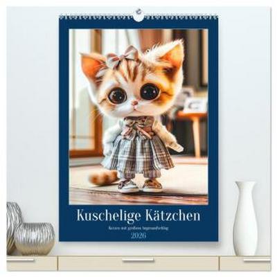 Kuschelige Kätzchen - Katzen mit großem Augenaufschlag (hochwertiger Premium Wandkalender 2026 DIN A2 hoch), Kunstdruck in Hochglanz