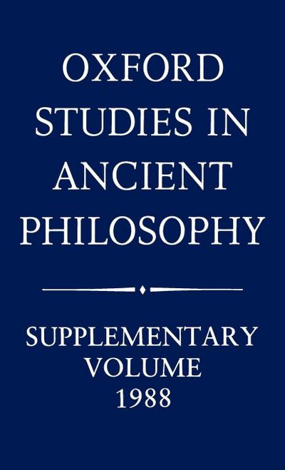Oxford Studies in Ancient Philosophy