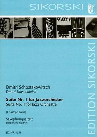 Suite No. 1 for Jazz Orchestra: Saxophone Quartet Score and Parts