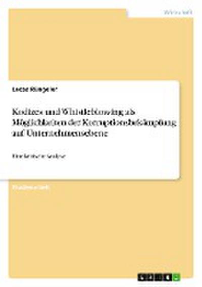 Kodizes und Whistleblowing als Möglichkeiten der Korruptionsbekämpfung auf Unternehmensebene - Lucas Rüngeler