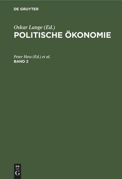 Politische Ökonomie. Band 2