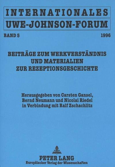 Internationales Uwe-Johnson-Forum. Band 5 (1996)