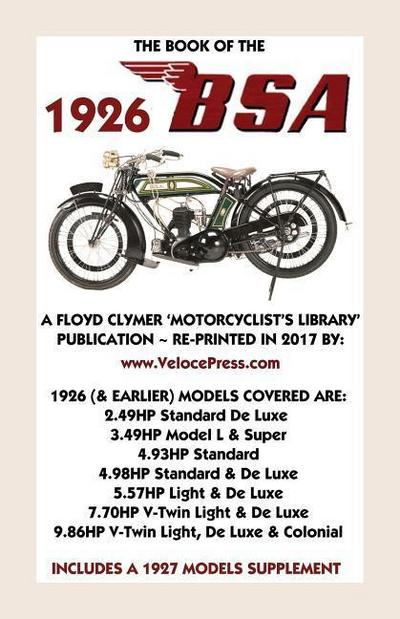 Book of the BSA Up to 1926 - Includes a 1927 Models Supplement
