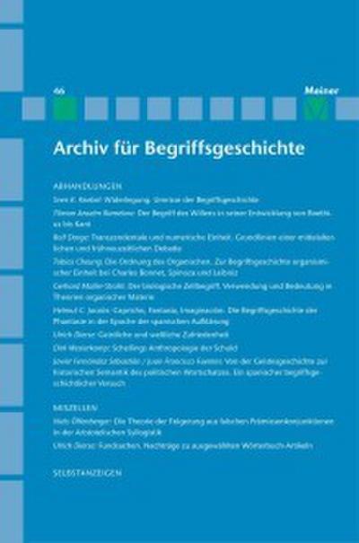 Archiv für Begriffsgeschichte / Archiv für Begriffsgeschichte. Band 46