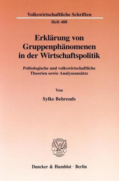 Erklärung von Gruppenphänomenen in der Wirtschaftspolitik.