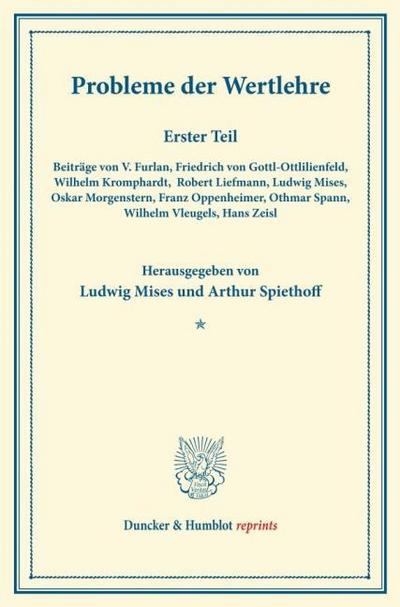 Probleme der Wertlehre.
