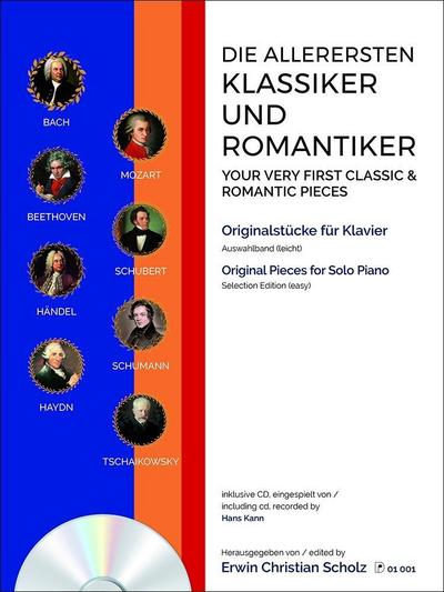 Die allerersten Klassiker und Romantiker, für Klavier, Auswahlband, m. Audio-CD. Bd.1