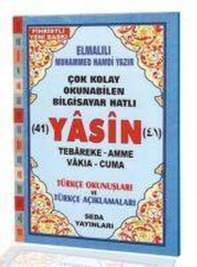 Yasin Tebareke Amme Vakia ve Cuma Türkce Okunus ve Türkce Aciklamalari Fihristli, Orta Boy